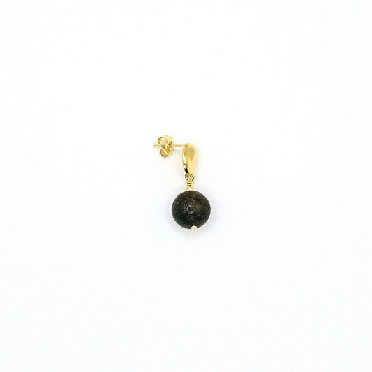 Brincos de Prata banhada a ouro 18k com Bronzite