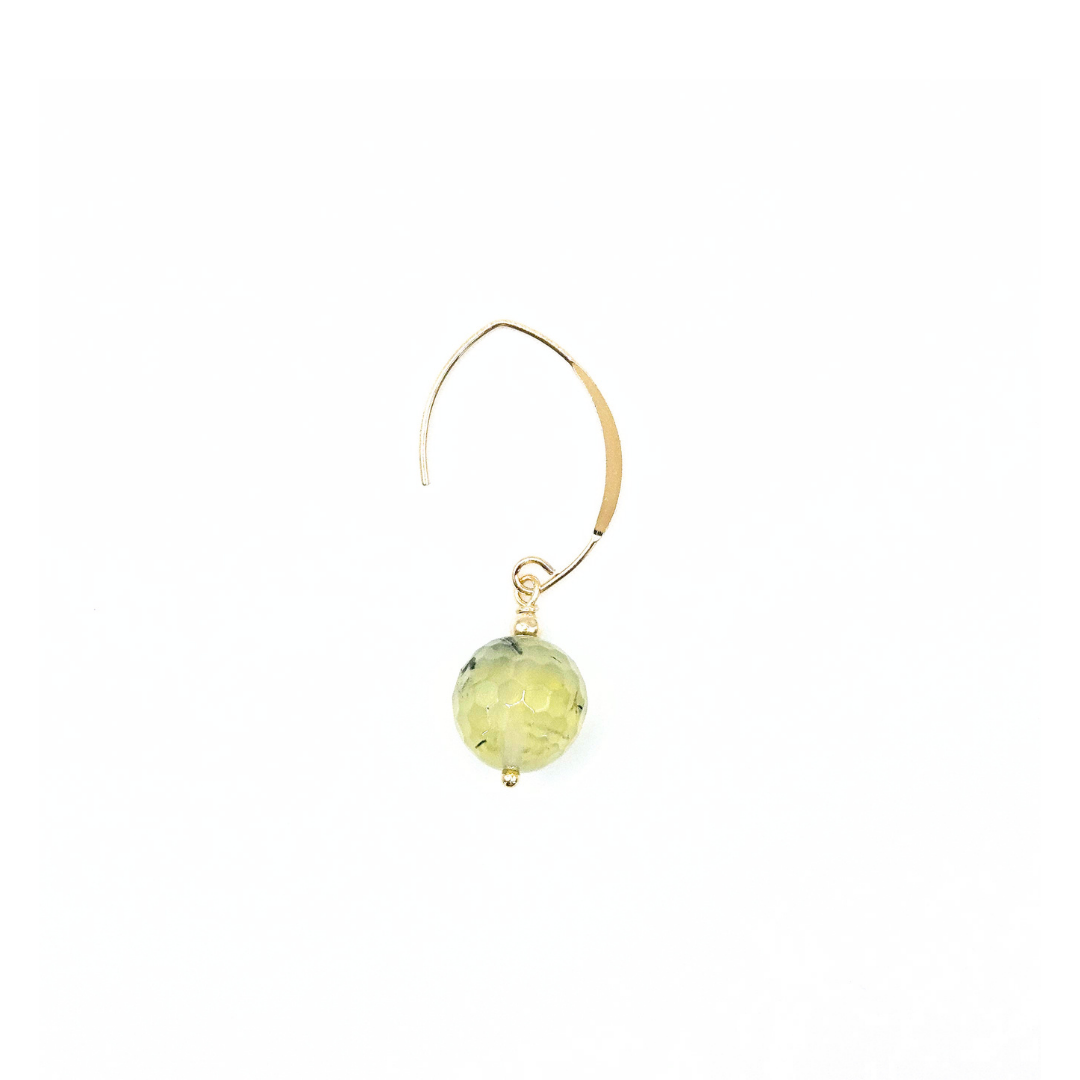 Flores Prehnite Earrings – Gold-Plated Silver & Faceted Gemstone Hooks