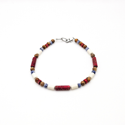 MEN BRACELET JASPER RED & BLUE MIX