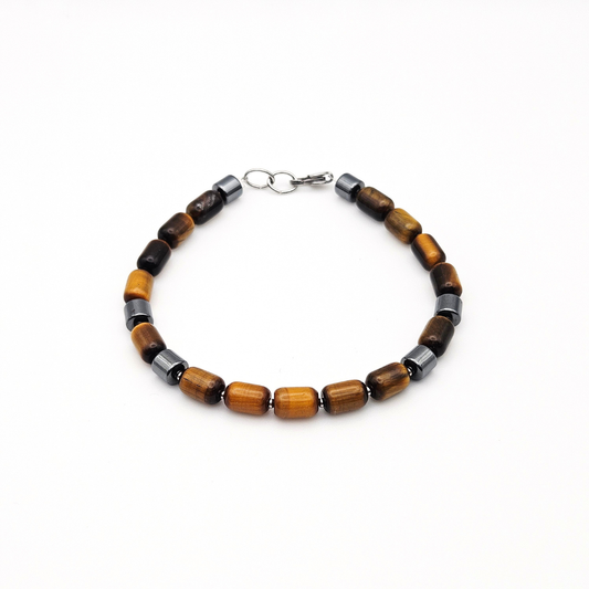 MEN BRACELET TIGER'S EYE & HEMATITE